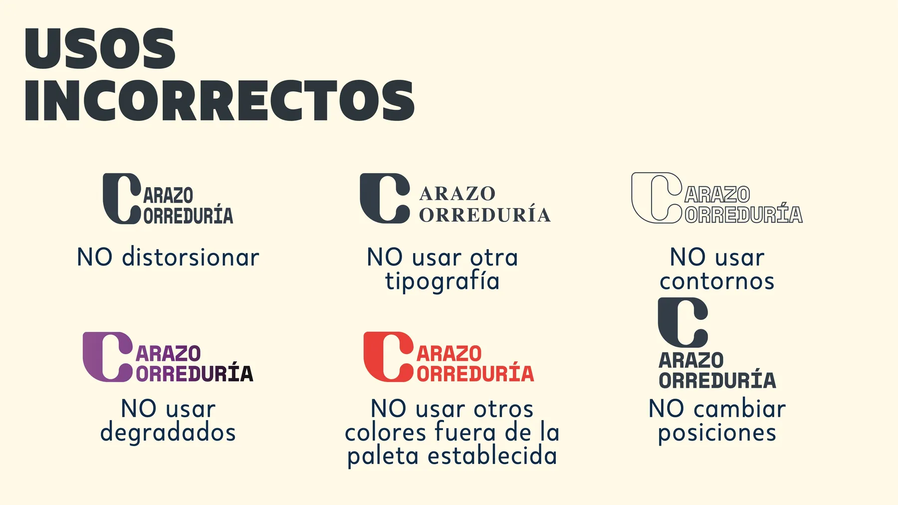 Usos incorrectos del logotipo