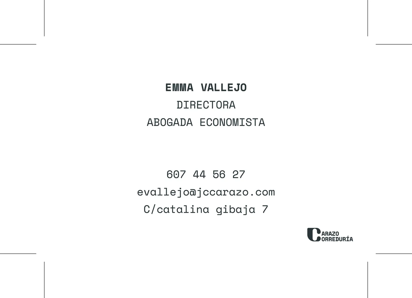 Anverso de la tarjeta de visita