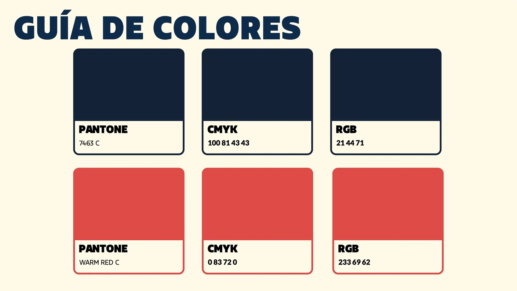 Guía de colores de la marca