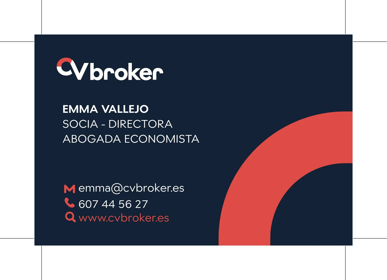 Anverso de la tarjeta de visita