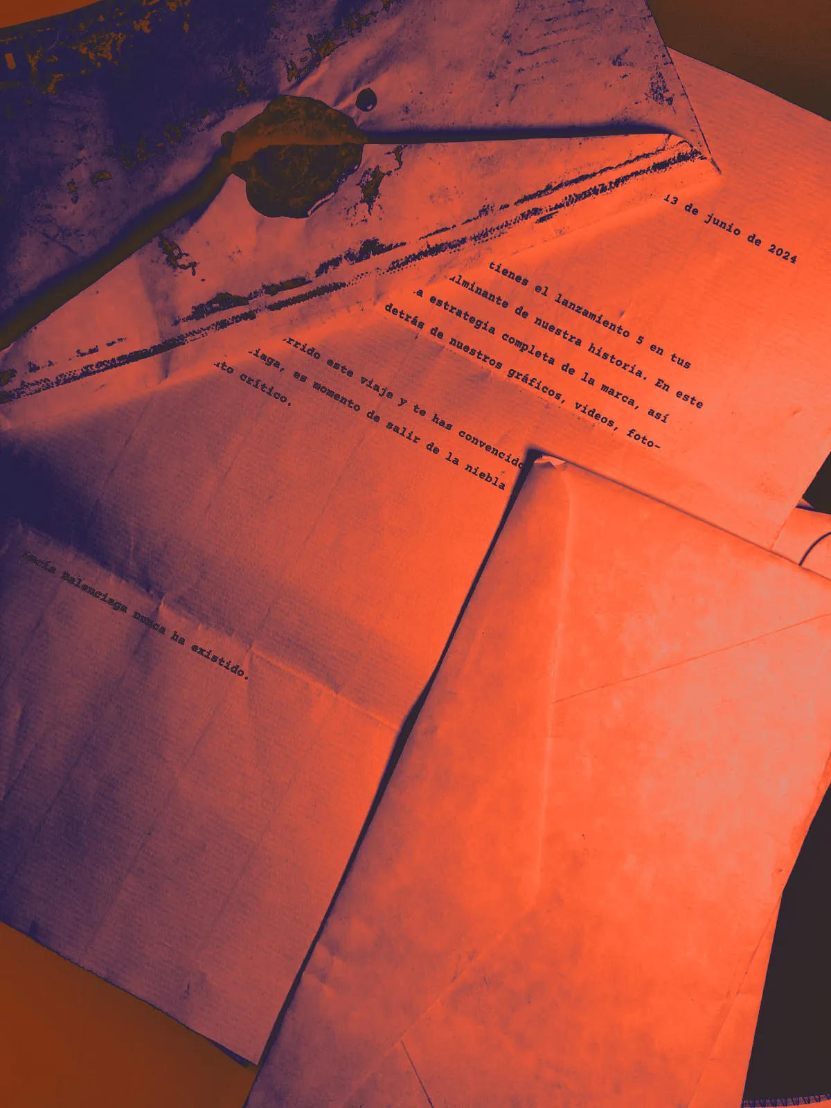 Las cartas de Lucía Balenciaga en naranja y morado