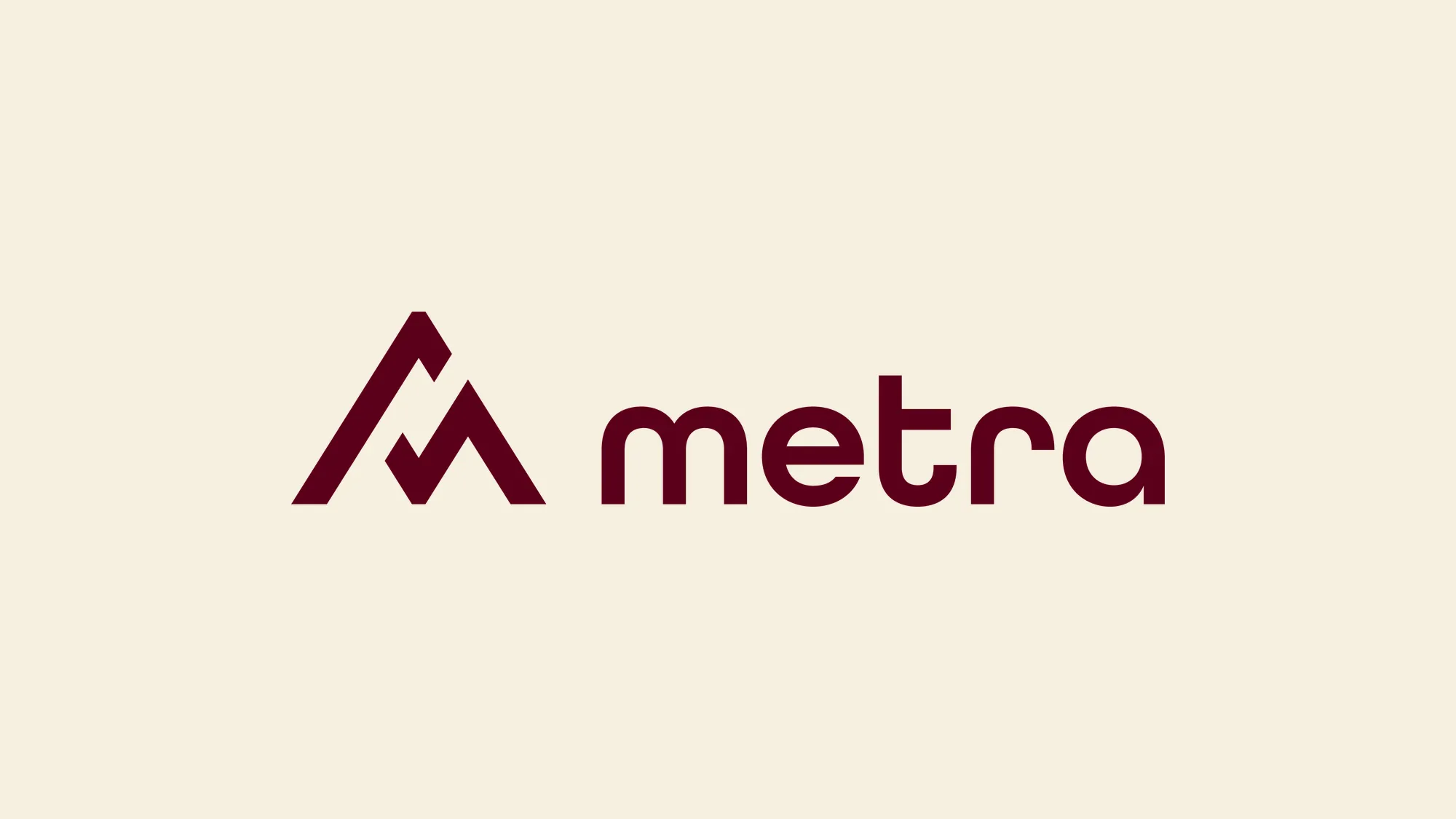 Logotipo de Metra en burdeos