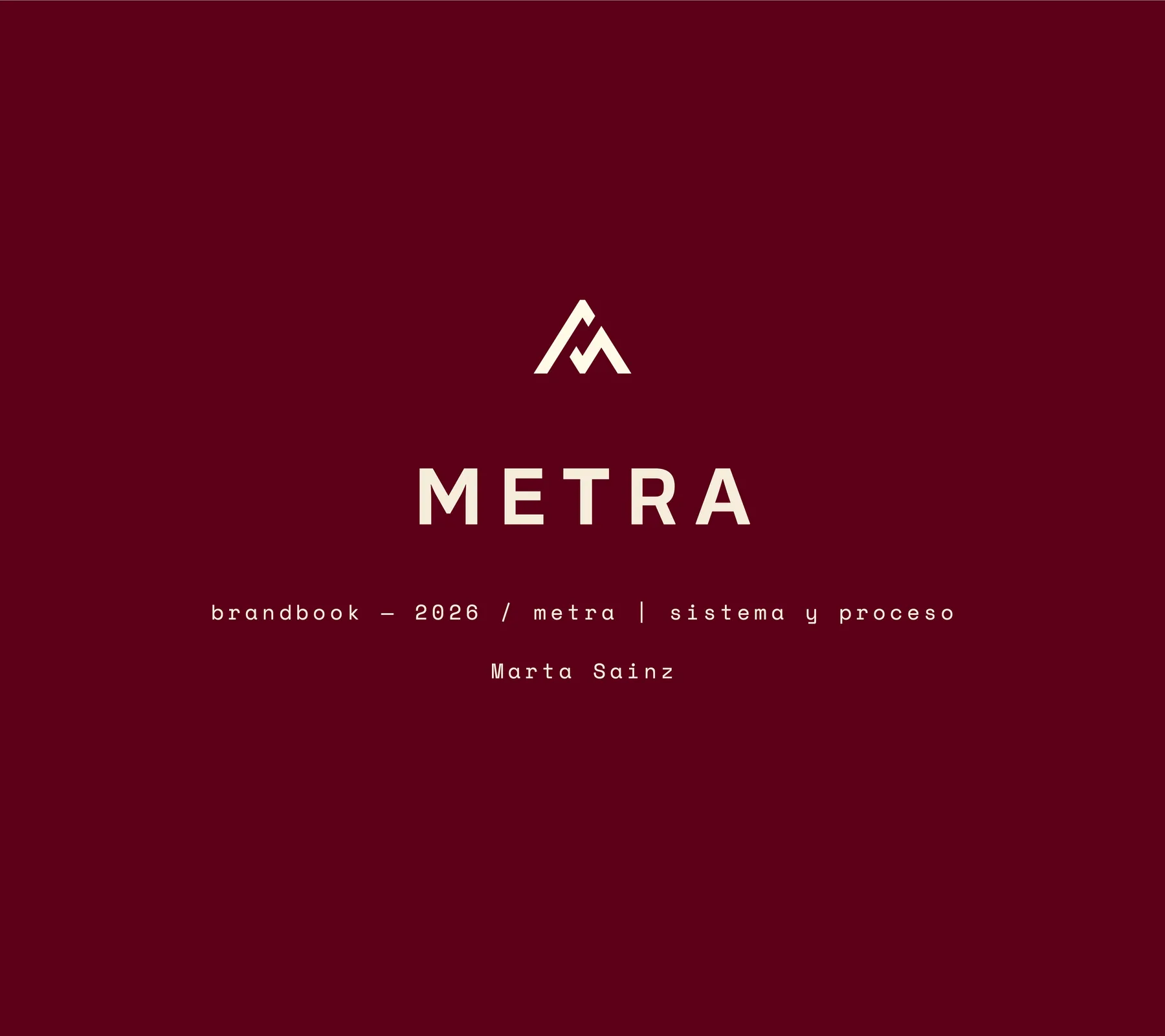 Portada del manual de marca de Metra