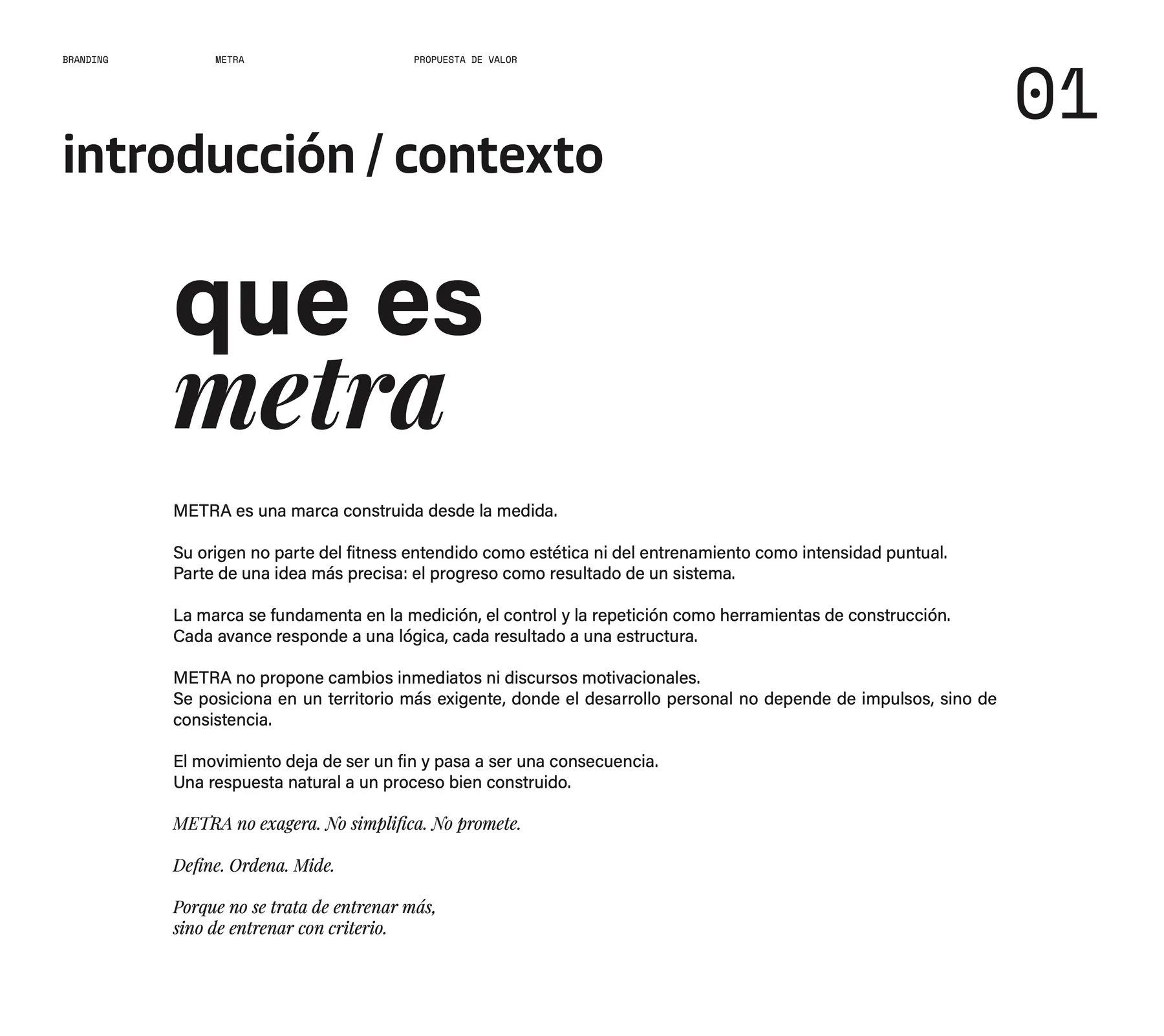 Página del manual: qué es Metra